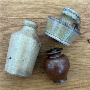 Set of 3 Rustic Ceramic Vessels